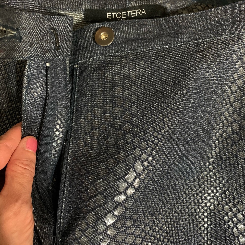 Nwot, Etcetera Python Scale Denim Pants - image 7